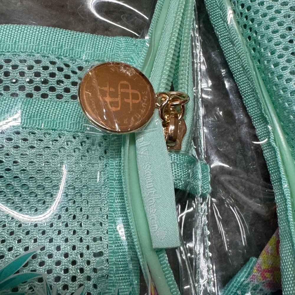 Simply Southern Clear Backpack Mint Green Pineapple Print Transparent Bag